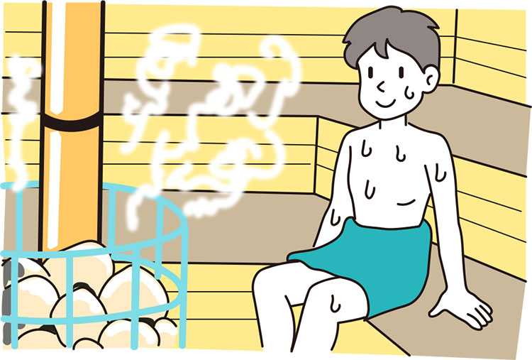 サウナで座っている人のイメージ