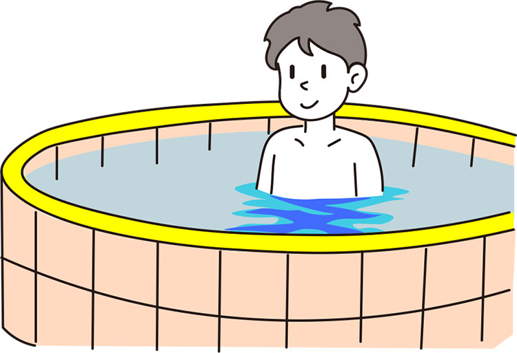 水風呂に入っている人のイメージ