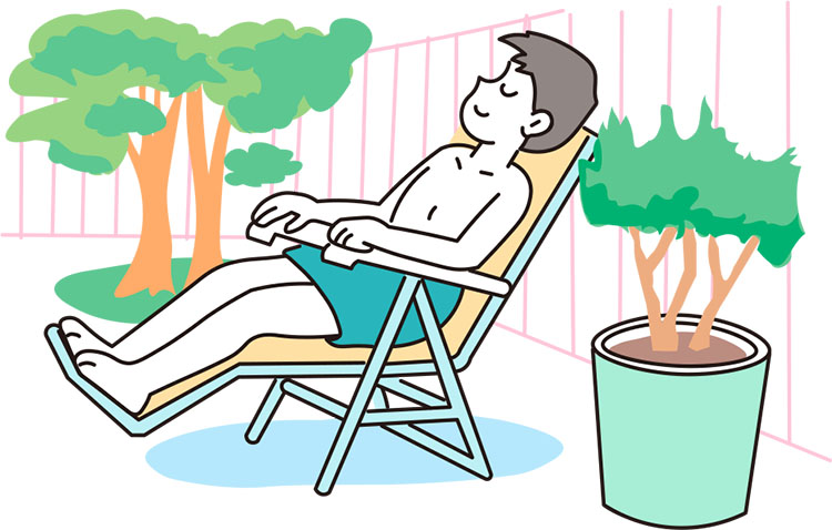 外気浴をしている人のイメージ