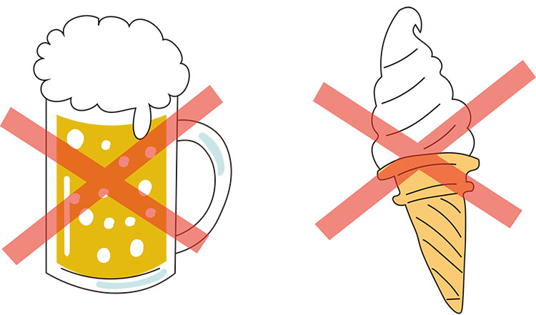 イラスト:ビールとアイスクリーム